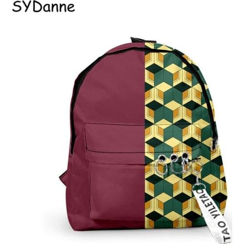 Demon Slayer: Kimetsu no Yaiba Backpack Canvas Bag Kamado Tanjirou School Bags Girls Mochila Feminina Nezuko Notebook Bags Boys
