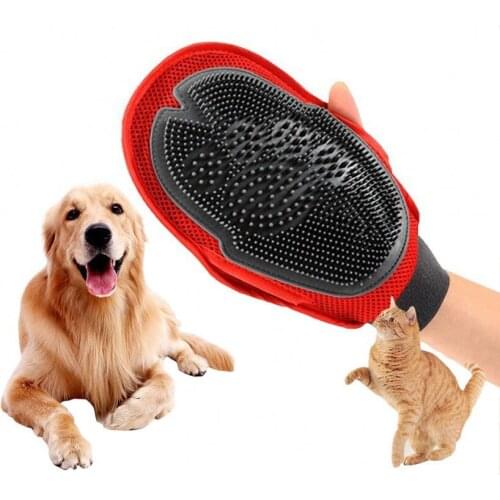 2020 New Dog Bath Gloves For Cat Pet Grooming Deshedding Brush Gloves Effective Cleaning Back Massage Animal Hair Removal Combs