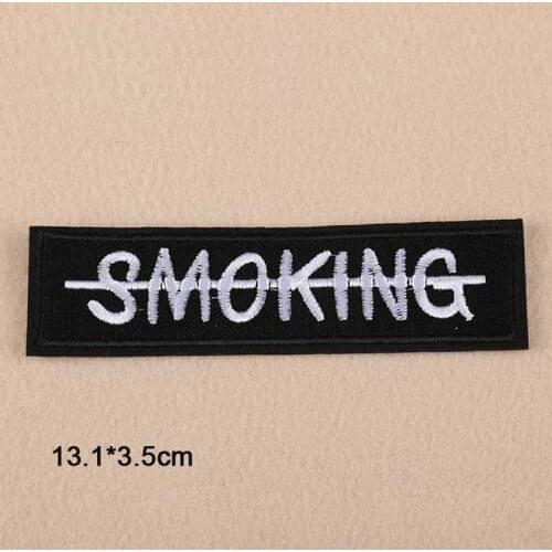 No Smoking Iron On Patches Embroidered Clothes Patch For Clothing Clothes Stickers Garment Apparel Accessories
