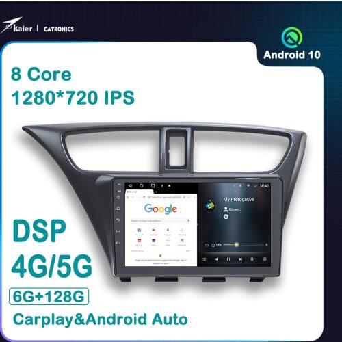 Octa core android 10 6+128G CATRONICS For Honda Civic Hatchback 2013-2015 Car DVD Multimedia Radio GPS Player with DSP 4G
