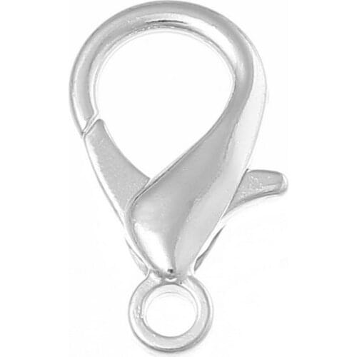 8SEASONS Lobster Clasps silver-color 23mm x 12mm,50PCs (B33893)