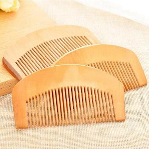 2018 Hot Sale Practical Natural Wide Tooth Peach Wood No-static Massage Hair Mahogany Comb Make Up Tools Maquiagem Drop Shipping