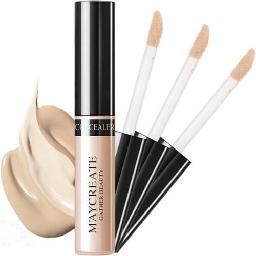 1Pcs Concealer Cream Full Cover Makeup Facial Waterproof Cosmetic Brighten Skin Tone Foundation Concealer Cream