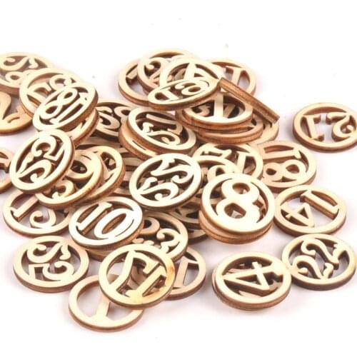 25pcs Random Mixed 1-30 Number Wood DIY Crafts Scrapbook DIY For Home Decor Wooden Ornaments Accessories Embellishment m1780