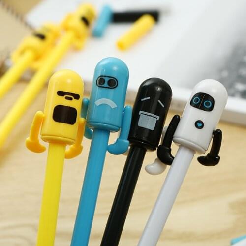36 pcs/lot Creative Robot Gel Pen Cute 0.5 mm black Ink Signature Pens Promotional Gift Office School Supplies