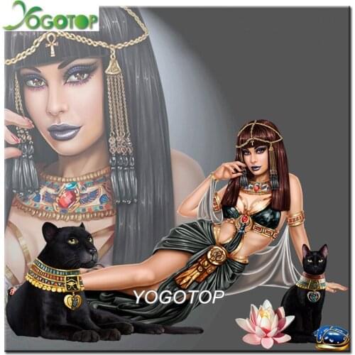 Egypt Beauty Women 3D Diamond Embroidery Portrait Cross Stitch Full Drill Diy Diamond Painting Black panther Needlework YY2488
