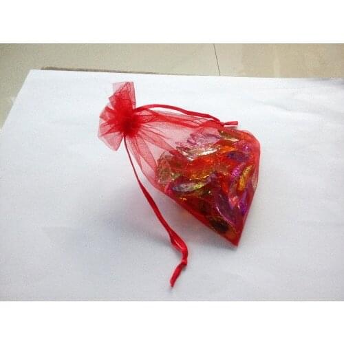 500pcs 13*18 Red gift bags for jewelry/wedding/christmas/birthday Organza Bags with handles Packaging Yarn bag