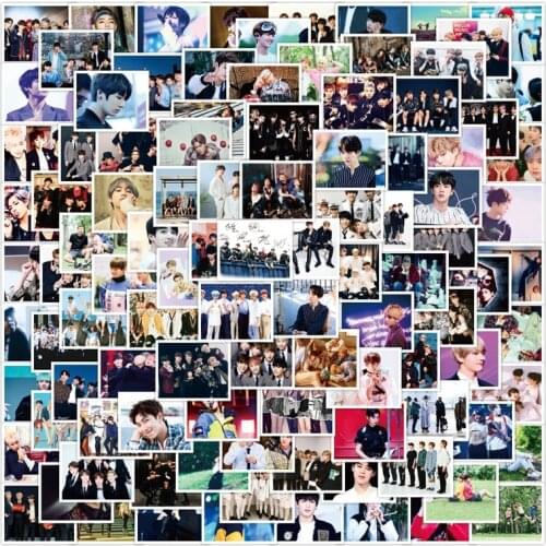 52pcs/pack Korean Fashion Star Sticker Kpop Idols Cute Bangtan Boys Photos Decal Scrapbooking Notebook Laptop Decor Diy Poster
