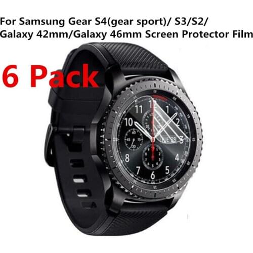 6x Screen Protector PET Soft film Shield for Samsung Gear Sport S4/S3/S2/Galaxy 42mm/46mm Classic Wristband Anti-scratch Film