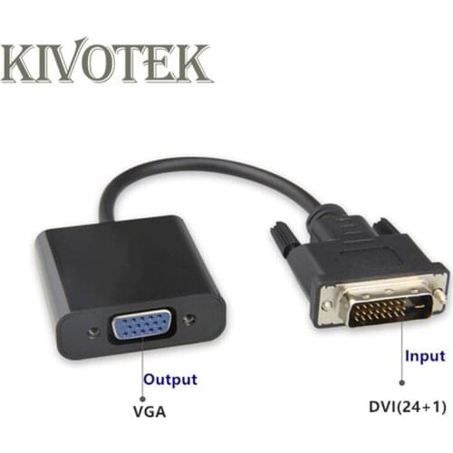 DVI-D DVI To VGA Video Cable Converter Adapter 24 1 25 Pin Male DVI D 2 VGA15Pin Active 1080P Adaptor For Projector Free Shippig