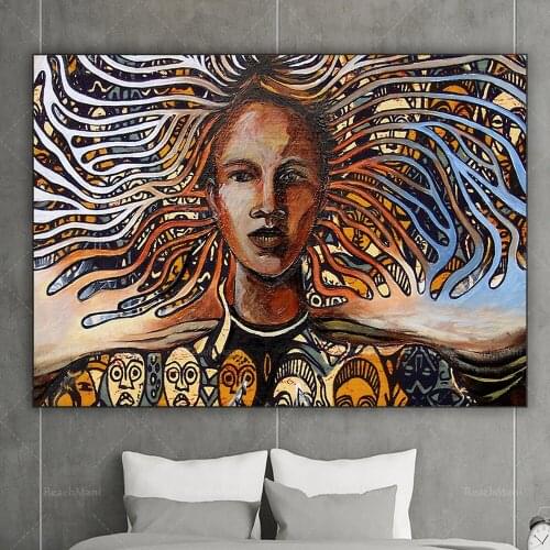 African American Black Art | Pop Art African Woman Art Boho Wall Decoration | Modern Home Decoration Poster