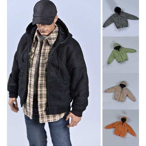 In Stock 1/6 Classic Retro Casual Clothes Accessories Trend Hooded Canvas Jacket Fit 12" Male Soldier Action Figure Toys
