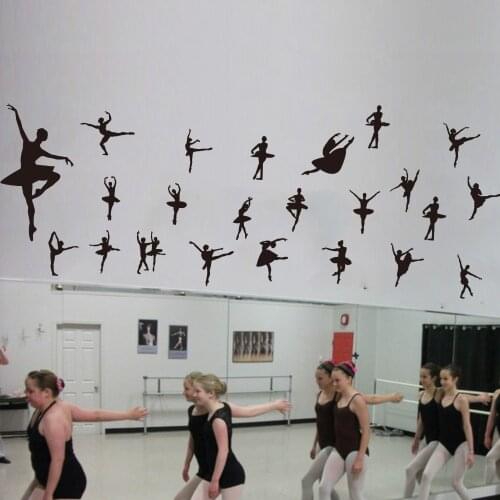 23 Pcs Ballerinas Ballet Dance Dancing Wall Decal Classroom School Bedroom Dance Ballet Player Wall Sticker Girl Room Vinyl Art