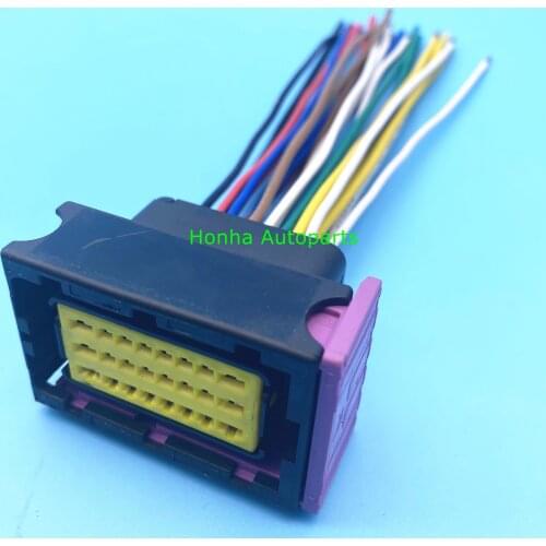 Free Shipping 1/2/5/10pcs FCI 24 pin ECU wiring housing car connector plug with Wire 211PC249S0005