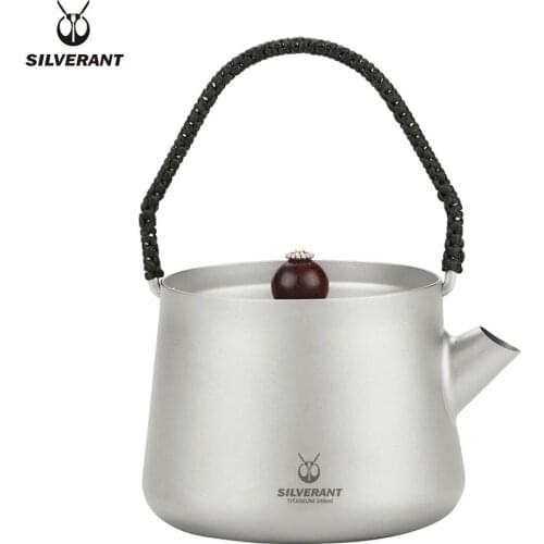 Silverant pure titanium 240mL tea filter mini teapot multi-player kung fu outdoor camping tea set portable anti-fall exquisite