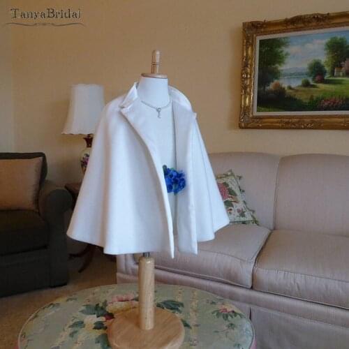 Flower Girl Bridal Cape Wedding Flowergirl First Communion Cape Short Girls Cloak Satin Custom Made DJ027