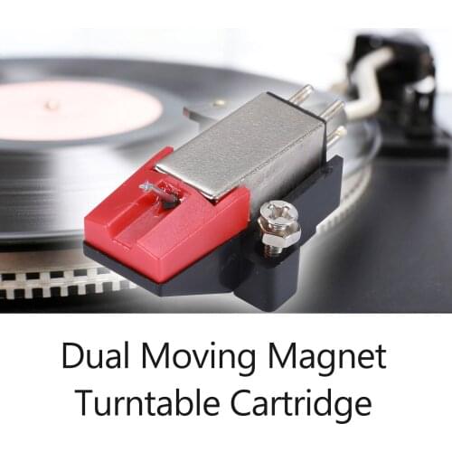 Dual Moving Magnet Turntable Cartridge with Stereo Stylus Needle Vinyl Record Player Phonograph Stylus Replacement Accessory