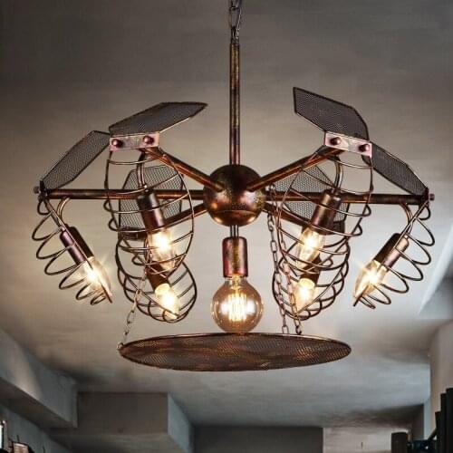 IWHD 7 Heads Luminaire Suspendu LED Hanging Lamp Loft Style Industrial Pendant Light Fixtures Bar Cafe Lampen Iron Hanglamp