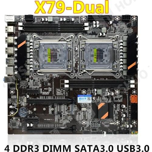 JSFFFL X79 placa base de CPU dual LGA 2011 4*DDR3 REG ECC USB3.0 sta3 PCI-E 3,0 con placa base de procesador Xeon dual