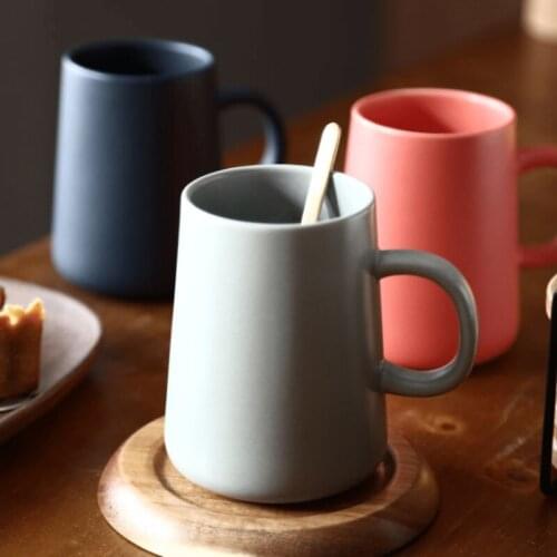 450ml Ceramic Mug Simple Design Pure Color Milk Coffee Cups Breakfast Cup Drinkware Teacup Students Mugs Drinking Water for Gift