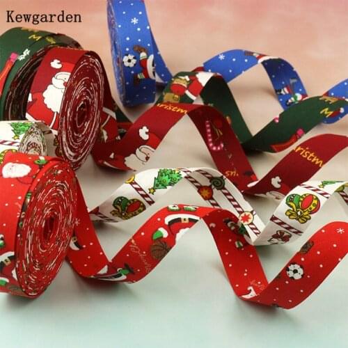 Kewgarden DIY Hair Bow Tie Accessories Riband 1.5" 1" 38 25 10 mm Cartoon Christmas Cloth Fabric Ribbon Handmade Tape 10 Meters