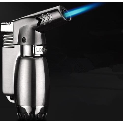 Compact Spray Gun Blue Fire Windproof Lighter Butane Jet Lighter Gas Torch Turbo Lighter Metal 1300 C Safety Lock Cigar Lighter