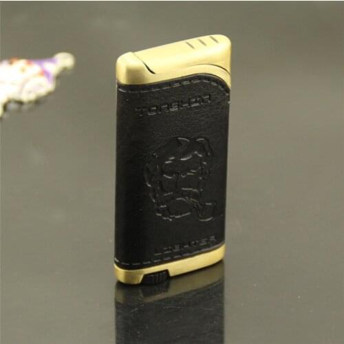 Skinned (random Pattern) Windproof Smoking Cigarette Lighter Special Smoking Cigarette Lighter for Men and Women with Butane Gas
