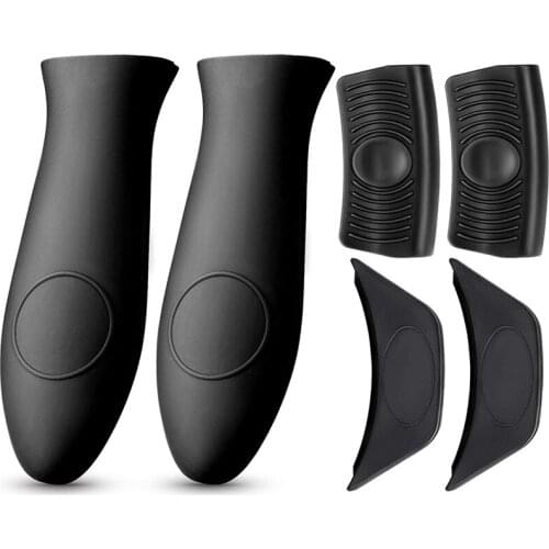 Cast Iron Handle Cover, Skillet Handle Covers 6 PCS Hot Resistant Silicone Pot Handle Holders, Assist Pan Handle Sleeve
