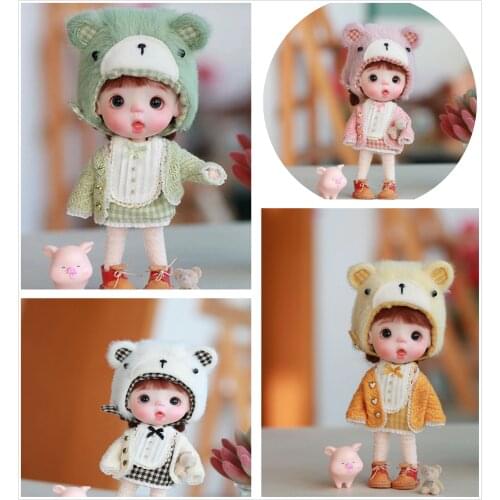 Customization OB11 doll DIY polymer clay head 1/8 BJD dolls selling with clothes