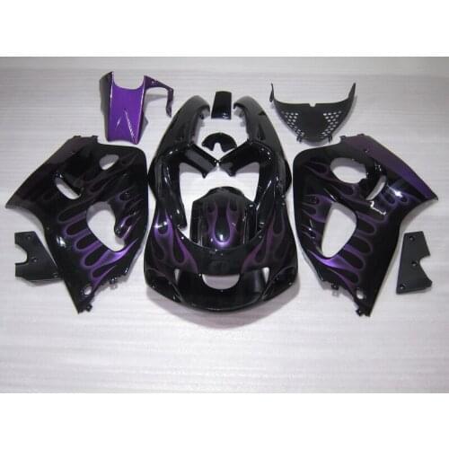 Bodywork Plastic Fairing Kit For SUZUKI SRAD GSXR600 750 1996-2000 Purple Flames Black Fairings Set GSXR 600 96 97 98 99 00 X320