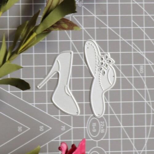 Metal Die Cuts Mold Ladies High Heels Sunhat Set Diy Crafts Scrapbook Cards Knife Blade Cutting Dies Stencil Embossing