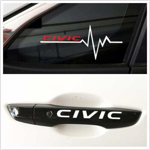 Car Stickers Door Handle Quarter Window Creative Decoration Decals For Honda Civic Auto Tuning Styling Vinyls D30