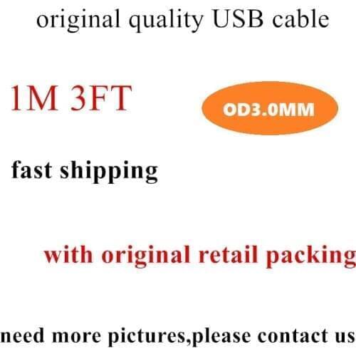 200pcs/lot OD3.0mm 1m 3ft USB Data Sync Charger Original Quality Cable For i5 6 6S 7 plus X XS with retail box