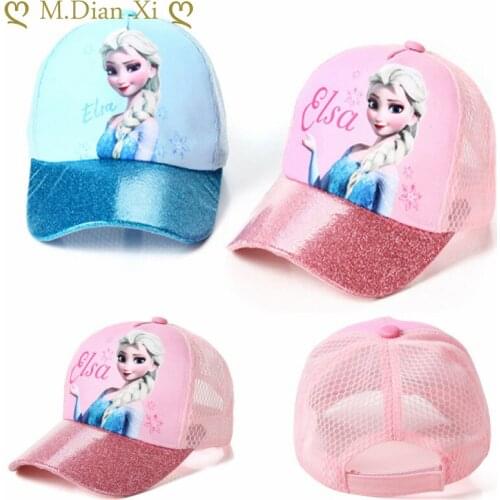 Autumn Baby Girls Hat Cartoon Frozen Elsa Pattern Hat Baby Cotton Spring Baseball Caps Kids Snapback Boys Girls Hip Hop Hats