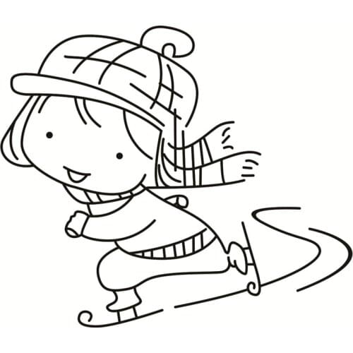 Rubber Silicone Clear Stamps for Scrapbooking Tampons Transparents Seal Background Stamp Card Making Diy Boy running