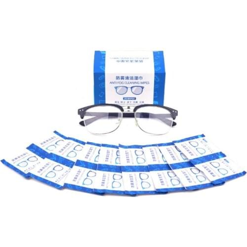 50Pcs Anti-Fog Wipes for Glasses Pre-Moistened Antifog Lens Wipe Individually Wrapped Disposable Defogger Eyeglass Cloth