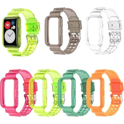 Silicone Wristbands For HUAWEl Watch Fit Glossy Watch Adjustable TPU Silicone Replacement Watch Strap Bracelet Accessori