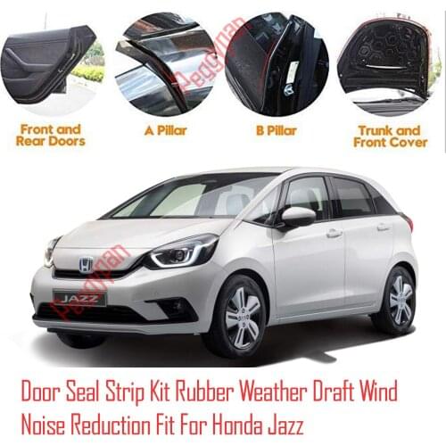 Door Seal Strip Kit Self Adhesive Window Engine Cover Soundproof Rubber Weather Draft Wind Noise Reduction Fit For Honda Jazz
