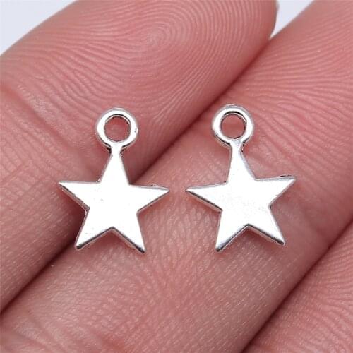 WYSIWYG 40pcs 11x8mm 3 Colors Tiny Star Charm Star Pendant For Jewelry Making