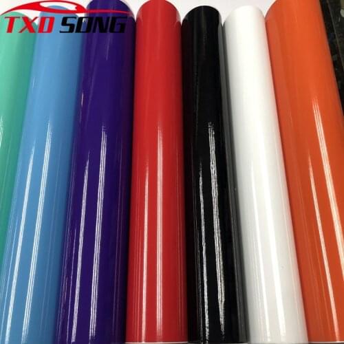 Various Colors Bright Glossy Vinyl Car Decal Wrap Sticker Black White blue Gloss Film Wrap Foil For HOOD Roof Motorcycle Scooter