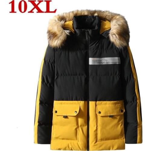 2020 plus size 10XL 9XL 8XL 7XL 6XL 5XL winter jacket for men warm thick Parka with fur collar hood Man Parka Jacket Man coat