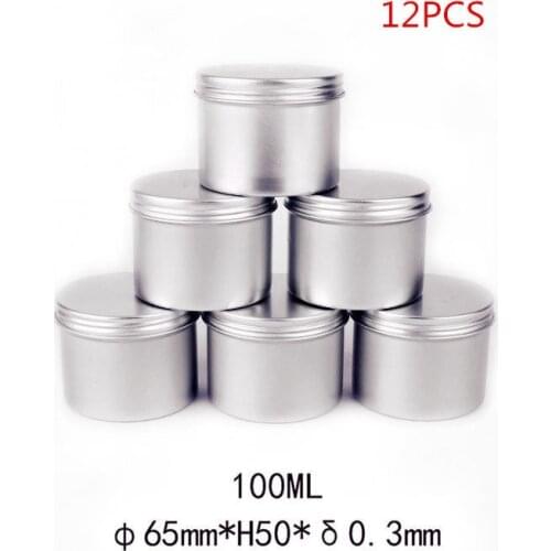 100ML Empty Tea Tin Jars Cases 12pcs Jewelry Candy Gift Storage Box Lip Balm Nail Art Sample Bottle Makeup Organzier Container