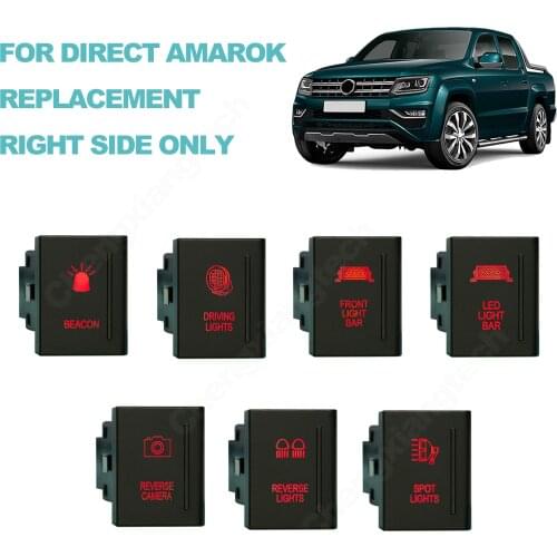 12V 3A Car Push Switch For VW Amarok Push Switch Replacing fits Right Side Only,Red Led SPST On Off Switch Jumper Wires Set