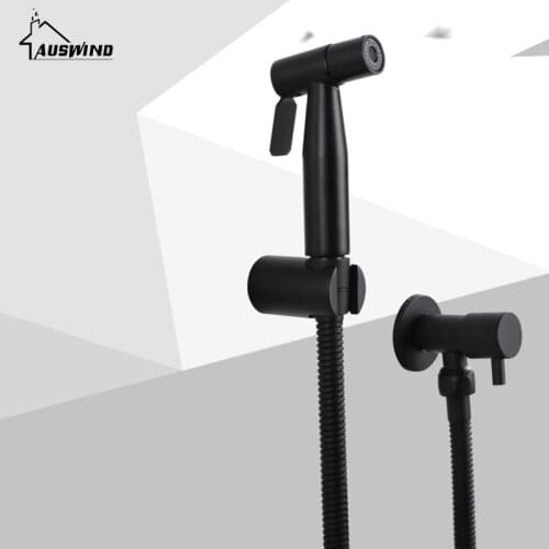 304 Stainless Steel Black Toilet Spray Gun Partner Wash Ass Washing Bidet Wash Handheld Bidet Spray Black Shower Sprayer