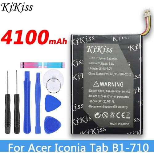 Original KiKiss 4100mAh High Capacity Tablet Battery For Acer Iconia Tab B1 B1-A71 B1-710 1ICP5/60/80 Li-polymer Battery