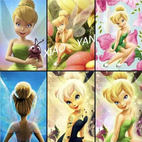 Disney Tinkerbell Diamond Painting Cartoon Characters Full Square/Round Diamond Mosaic Home Decoration Gift Handwork