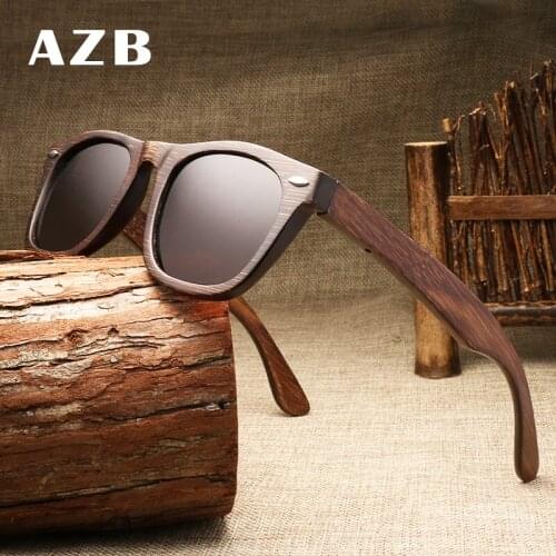 AZB HAND MADE Wooden Sunglasses Men/Women spectacles Retro Polarized Sun Glasses 100% UV Protection Gafas de sol