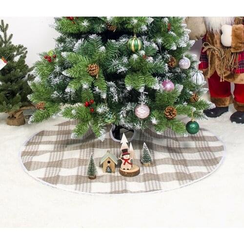 100cm Tree Skirt Christmas Tree Bottom Decoration Xmas Tree Base Cover Holiday Ornament