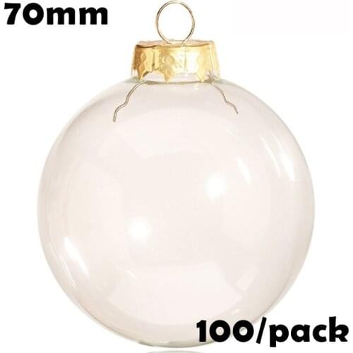 Free Shipping DIY Paintable Christmas Decoration Ornament 70mm Glass Ball, 100/Pack