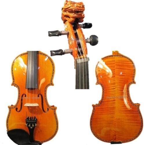 Strad style SONG Brand Maestro inlayed carving scroll art violin4/4 #8694